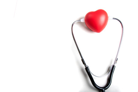 Healthcare concept with a heart and a stethoscope for a healthy life