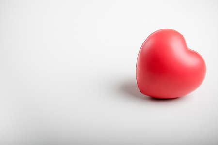 Healthcare concept with a heart and a stethoscope for a healthy life with copy spaceの写真素材