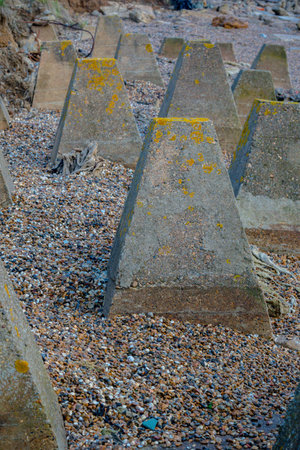 Coastal defences on the Isle of Grain, Kent United Kingdom from World War 2 to defend against a  invasion to Britainの写真素材