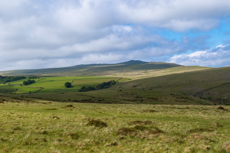 A view of the moor land of Dartmoor National Park, Devon, United Kingdom