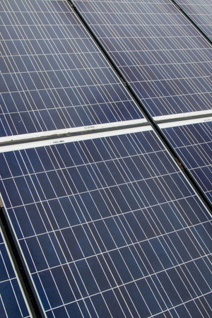 Photovoltaic panels on a cloudy day