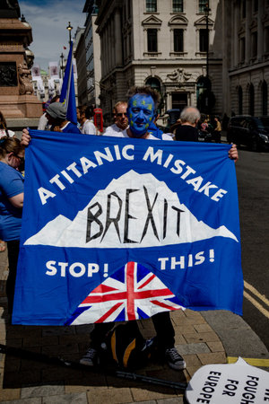 London, United Kingdom, 23rd June 2018:- The March for a People's Vote in Central London demanding a...