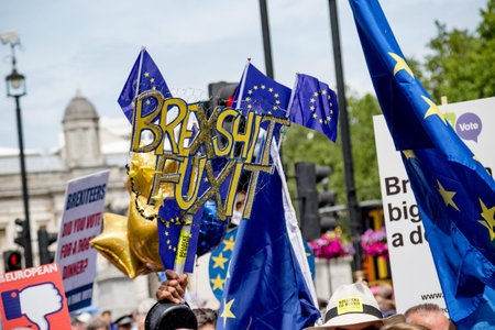 London, United Kingdom, 23rd June 2018:- The March for a People's Vote in Central London demanding a...