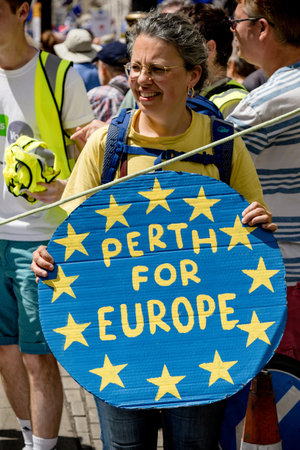 London, United Kingdom, 23rd June 2018:- The March for a People's Vote in Central London demanding a...