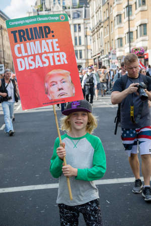 London, United Kingdom, 13th July 2018:Placards carried by anti Donald Trump protesters marching in central Londonのeditorial素材