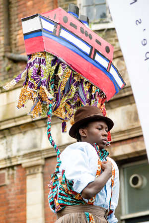 London, United Kingdom, August 27th 2018:- Participants take part in the Nottinghill Carival in west London, Europe's largest street party.のeditorial素材