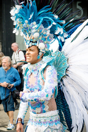 London, United Kingdom, August 27th 2018:- Participants take part in the Notting Hill Carival in...