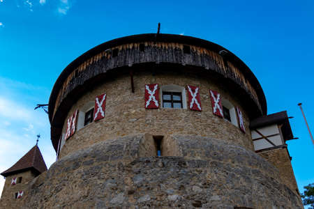 Vaduz, Liechtenstein, August 18th 2018:- Vaduz Castle, the home of the ruling Prince of Liechtenstein, located above the capital city of Vaduzのeditorial素材