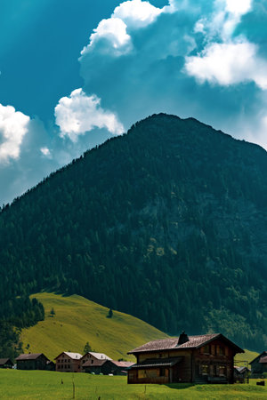 A view of Steg a small village in central Liechtenstein on the road betwen the capital Vaduz and...