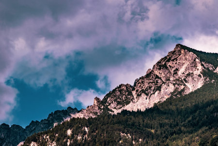 Mountains in the Alps seen from Vaduz, the Capital of Liechtenstein Central Europe