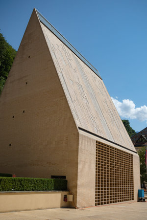 Vaduz, Liechtenstein, 16th August 2018:- The Landtag or Parliament of Liechtenstein in the capital city of Vaduzのeditorial素材