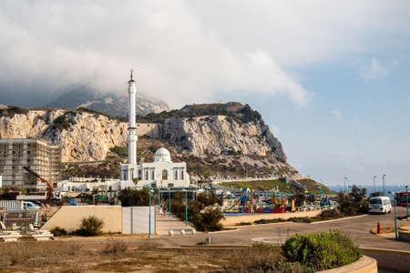 Gibraltar, United Kingdom, 2nd October 2018:-Ibrahim-al-Ibrahim Mosque, Europa Point, Gibraltar. Gibraltar is a British Overseas Territory located on the southern tip of Spain.のeditorial素材