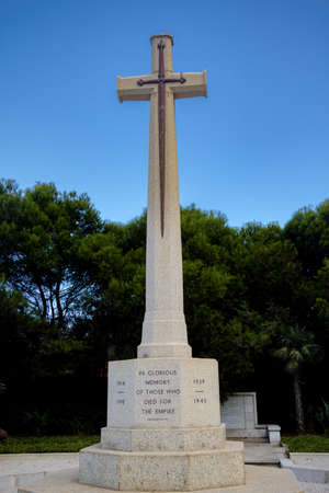 Gibraltar, United Kingdom, 3rd October 2018:- British War Memorial in Gibraltar. Gibraltar is a British Overseas Territory located on the southern tip of Spain.のeditorial素材