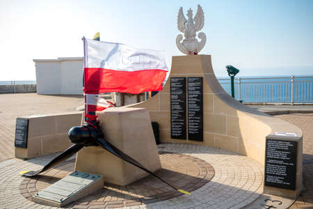 Gibraltar, United Kingdom, 2nd October 2018:-Sikorski Memorial to the death of the Prime Minister of the Polish Government in Exile during world war 2, Europa Point, Gibraltar. Gibraltar is a British Overseas Territory located on the southern tip of Spainのeditorial素材