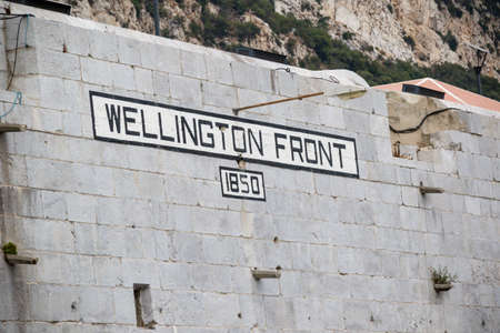 Gibraltar, United Kingdom, 30th September 2018:- Wellington front, on the old Gibraltar town walls. Gibraltar is a British Overseas Territory located on the southern tip of Spain.のeditorial素材