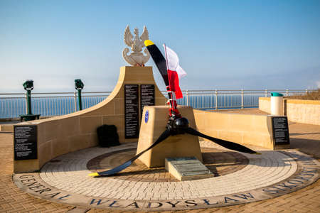 Gibraltar, United Kingdom, 2nd October 2018:-Sikorski Memorial to the death of the Prime Minister of the Polish Government in Exile during world war 2, Europa Point, Gibraltar. Gibraltar is a British Overseas Territory located on the southern tip of Spainのeditorial素材