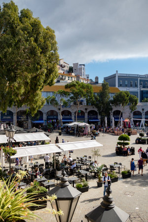 Gibraltar, United Kingdom, 3rd October 2018:- Grand Casemates Square Gibraltar, a major retail and...
