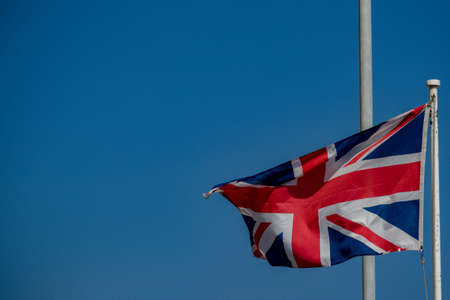The Union Jack flying in Gibraltar. Gibraltar is a British Overseas Territory located on the southern tip of Spain.の写真素材