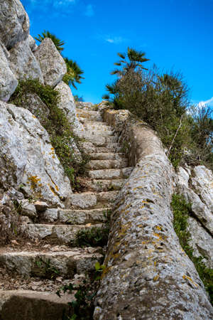 A footpath on the Rock of Gibraltar. Gibraltar is a British Overseas Territory located on the southern tip of Spainの写真素材