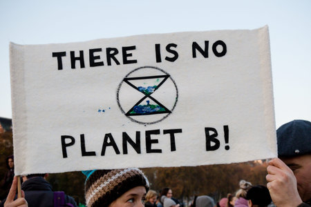 London, United Kingdom, November 17th:- Extinction Rebellion protesters block Westminster Bridge in...
