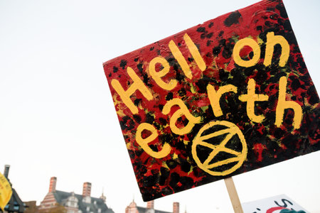 London, United Kingdom, November 17th:- Extinction Rebellion protesters block Westminster Bridge in...