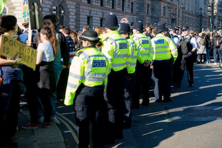 London, UK, United Kingdom 15th February 2019:- Striking school aged children in central London over...