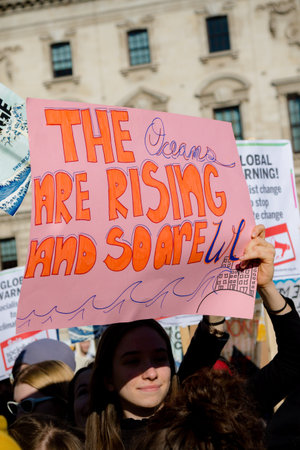 London, UK, United Kingdom 15th February 2019:- Striking school aged children in central London over...