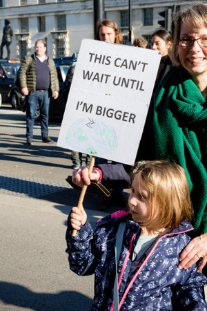 London, UK, United Kingdom 15th February 2019:- Striking school aged children in central London over...