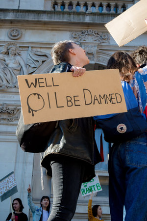 London, UK, United Kingdom 15th February 2019:- Striking school aged children in central London over...