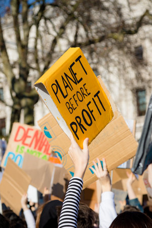 London, UK, United Kingdom 15th February 2019:- Striking school aged children in central London over...