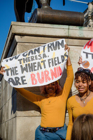 London, UK, United Kingdom 15th February 2019:- Striking school aged children in central London over...