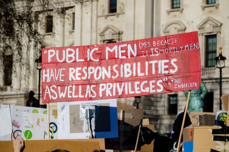 London, UK, United Kingdom 15th February 2019:- Striking school aged children in central London over...