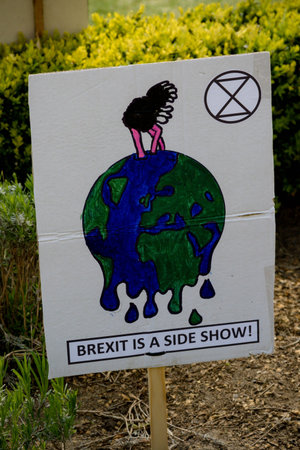 London, United Kingdom, 15th April 2019:- Extinction Rebellion protesters in Parliament Square,...