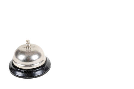 A metal reception bell isolated on a white backgroundの写真素材