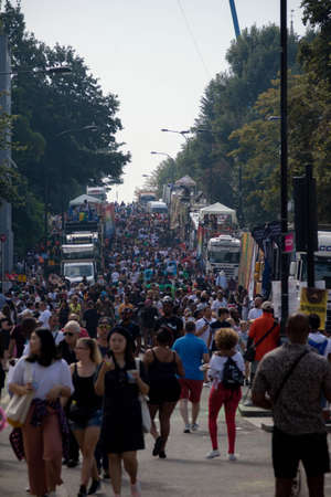 London, United Kingdom, August 25th 2019:- A view of the crowd at the Notting Hill Carnival in West London, the Notting Hill Carnival is Europe's largest street party.のeditorial素材
