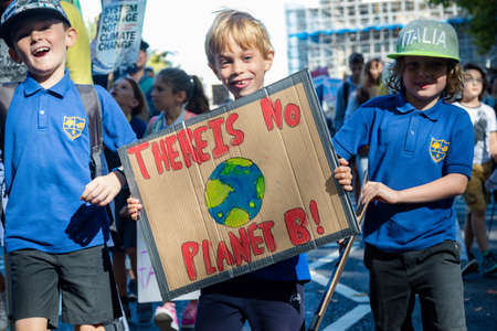 London, United Kingdom, 20th September 2019:- Climate Change Protesters gather in Westminster, central London near the British Parliament as part of a global day of protestのeditorial素材