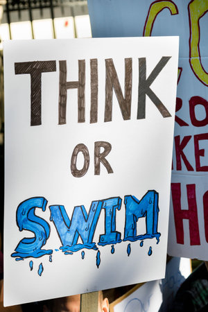 London, United Kingdom, 20th September 2019:- Climate Change Protesters gather in Westminster,...