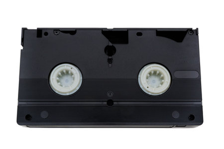 A video cassette isolated on a white background