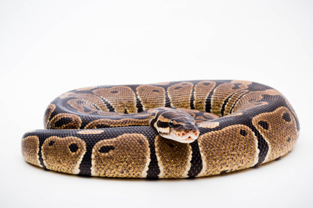A Royal/Ball Python (Python Regius) isolated on a white background
