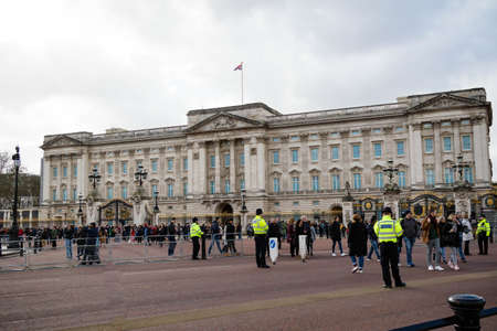 London, United Kingdom, March 8th 2020:- A view of Buckingham Palace the London home of the British Monarchのeditorial素材