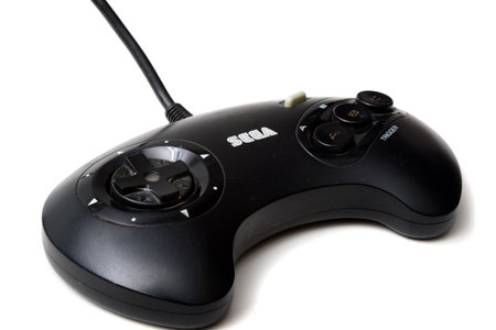 London, United Kingdom, 21st September 2020:- A retro Sega Mega Drive 16-bit gaming console's...