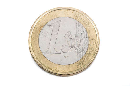 A close up view of a 1 Euro Coinの写真素材