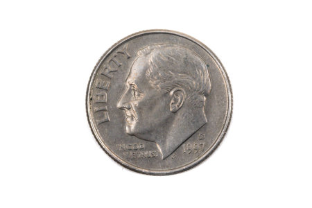 A close up view of a Dime Coin