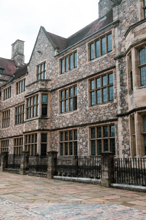 Winchester, United Kingdom, 10th August 2021:- Ancient Buildings Around the Great Hall in Winchester