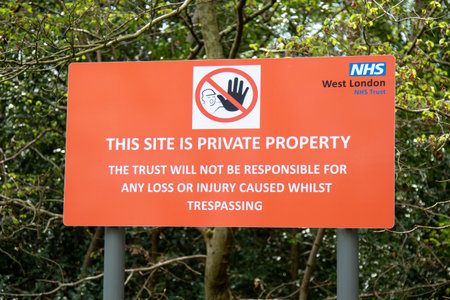 Crowthorne, United Kingdom, 20th April 2022:- A Sign near Broadmoor High Security Hospital reading...