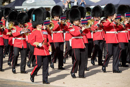 London, United Kingdom, 14th September 2022:- The Band of HM Royal Marines Collingwood play ahead of...