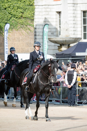 London, United Kingdom, 14th September 2022:- Mounted Police From the Met lead the Procession taking...