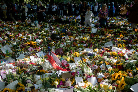 London, United Kingdom, 14th September 2022:- Tributes left by the public to Queen Elizabeth II in Green Park near Buckingham Palaceのeditorial素材