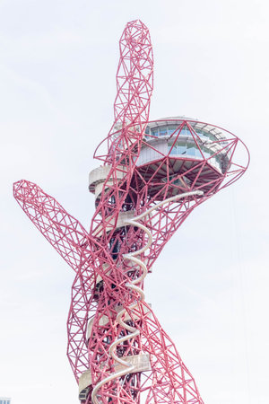 London, United Kingdom, May 28th 20203:- A view of the Arcelor Mittal Orbit located in the Queen Elizabeth Olympic Park, home of the 2012 London Olympic Gamesのeditorial素材