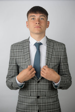Young entrepreneur wearing a suit and tieの写真素材